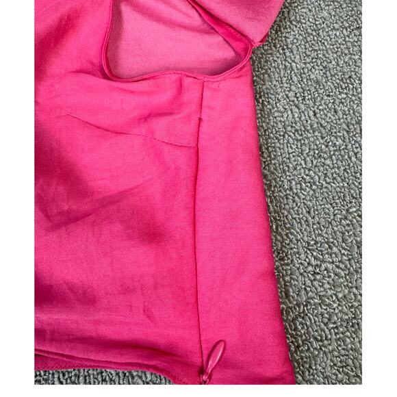 Zara Top Crop Balloon Statement Sleeve Hot Pink Bloggers Favorite Small - Picture 8 of 16